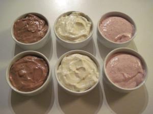 Three flavours of mousse