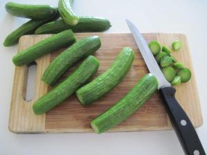 Top and tail the cucumbers